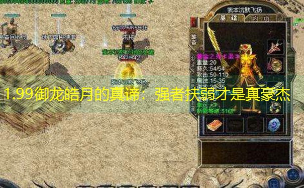 1.99御龙皓月的真谛：强者扶弱才是真豪杰