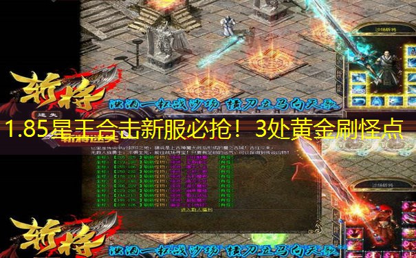 1.85星王合击新服必抢！3处黄金刷怪点