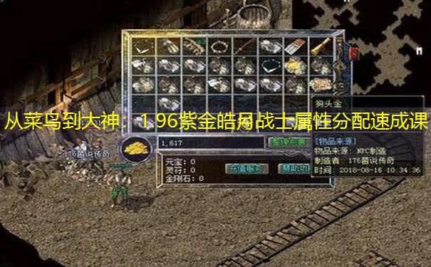 从菜鸟到大神：1.96紫金皓月战士属性分配速成课