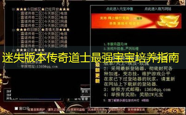 迷失版本传奇道士最强宝宝培养指南