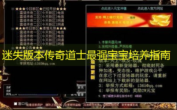迷失版本传奇道士最强宝宝培养指南