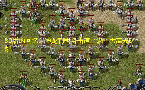 80后的回忆：神龙刺影合击道士的十大高光时刻